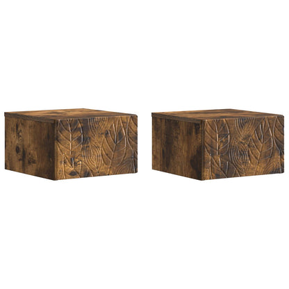 Wandbeugel Bedkast 2 pcs Gerookt eiken 49 x 34,5 x 20 cm
