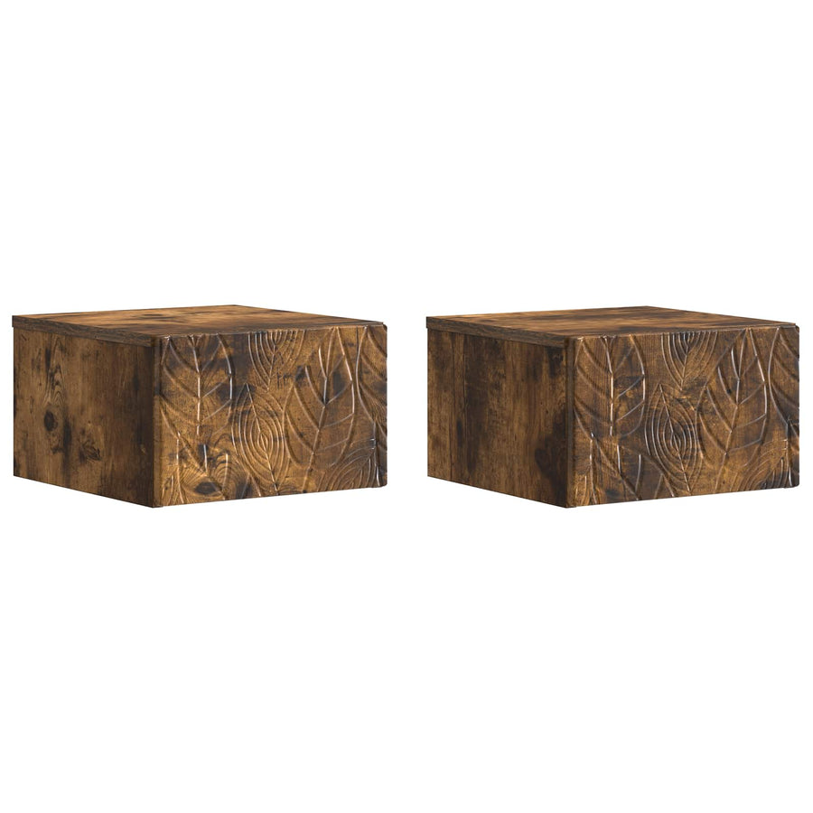 Wandbeugel Bedkast 2 pcs Gerookt eiken 49 x 34,5 x 20 cm