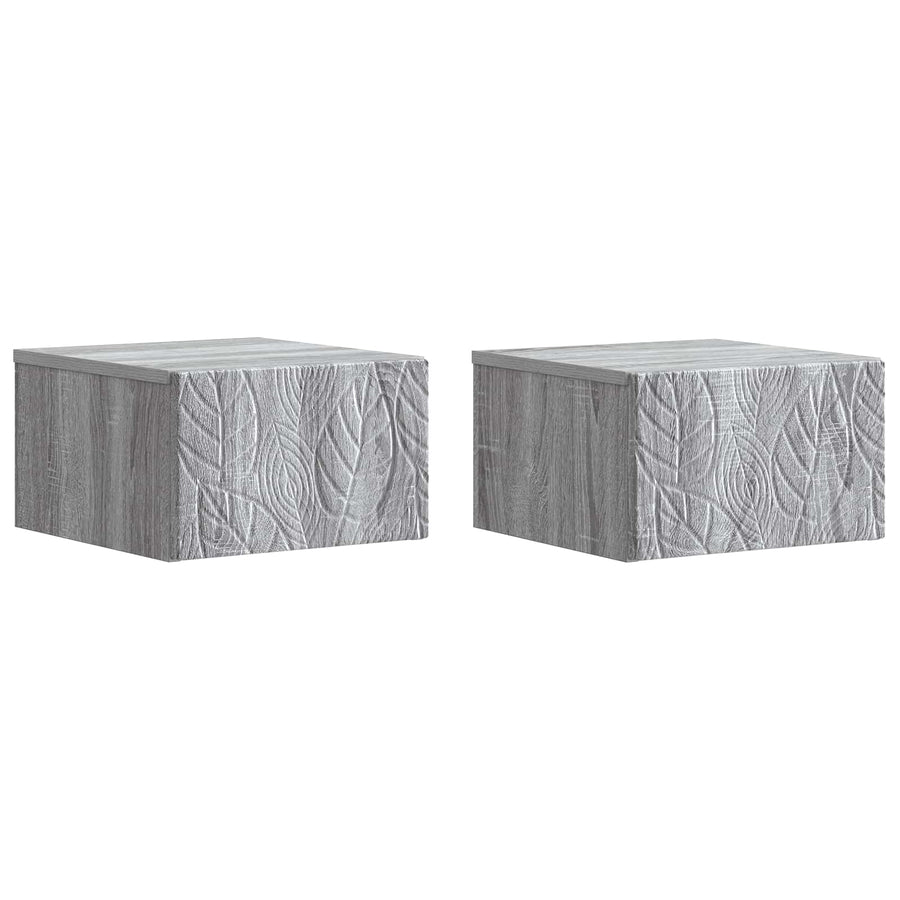 Wandbeugel Bedkast 2 pcs Grijs Sonoma 49 x 34,5 x 20 cm