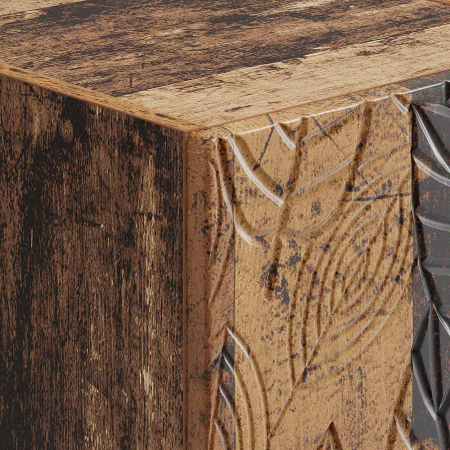 Wandbeugel Bedkast Oud hout 49 x 34,5 x 20 cm Bewerkt hout