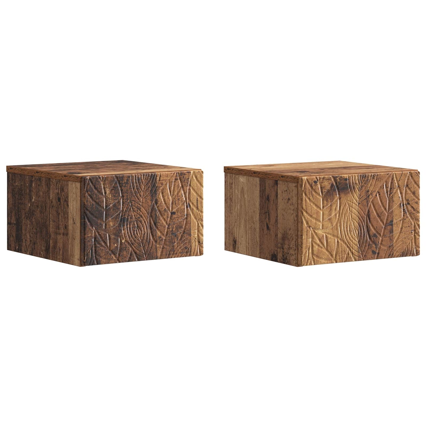 Wandbeugel Bedkast 2 pcs Oud hout 49 x 34,5 x 20 cm