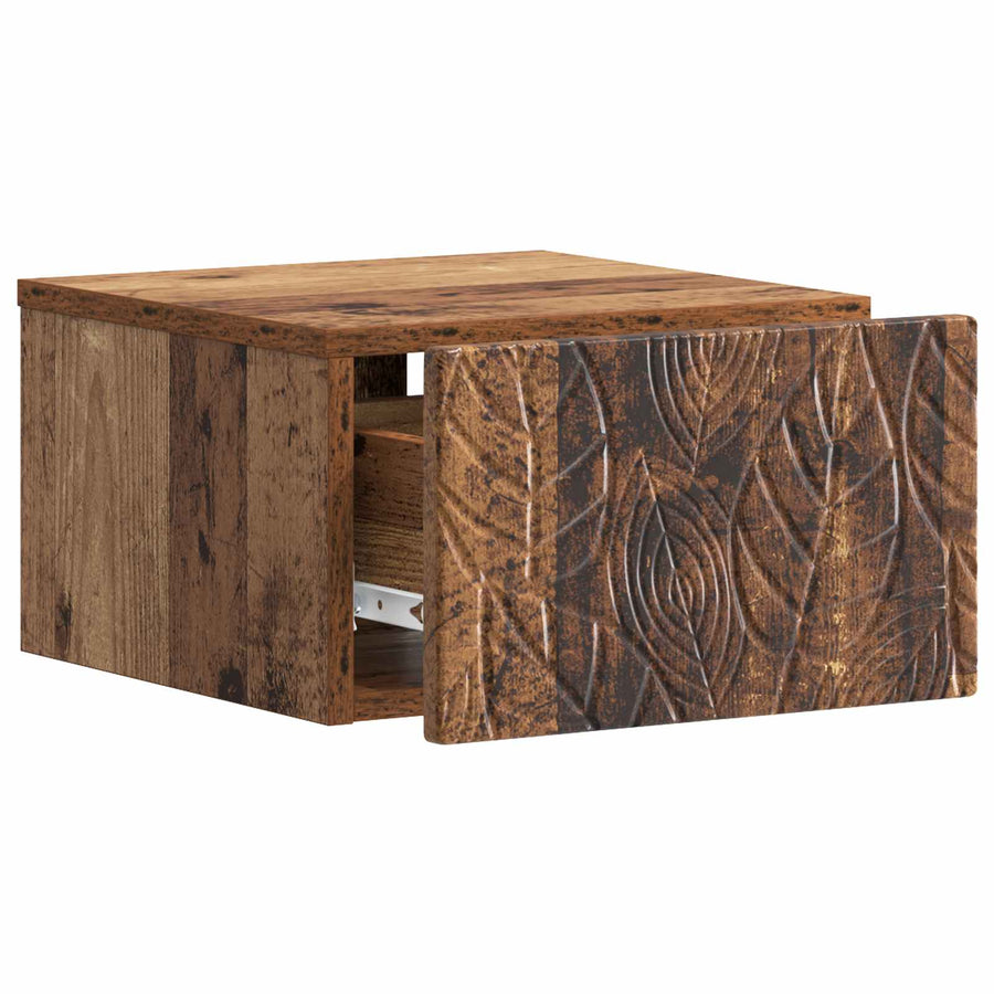 Wandbeugel Bedkast 2 pcs Oud hout 49 x 34,5 x 20 cm