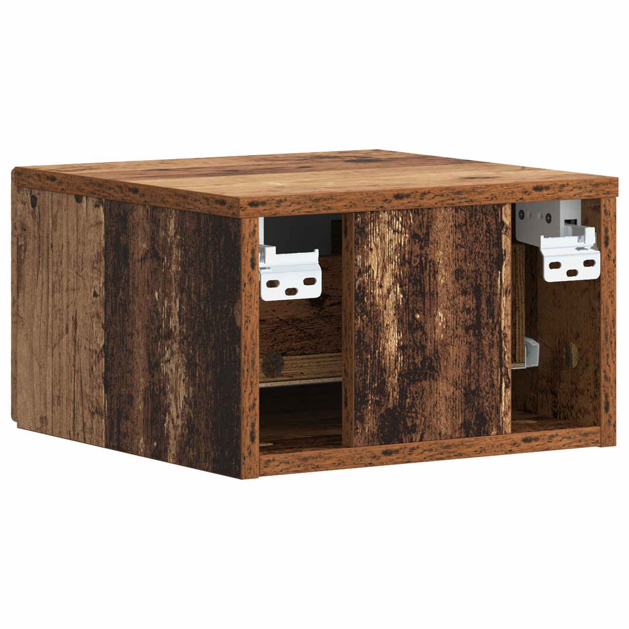 Wandbeugel Bedkast 2 pcs Oud hout 49 x 34,5 x 20 cm