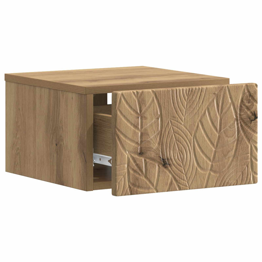 Wandbeugel Bedkast Artisanaal eiken 49 x 34,5 x 20 cm