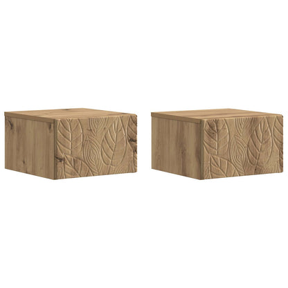 Wandbeugel Bedkast 2 pcs Artisanaal eiken 49 x 34,5 x 20 cm