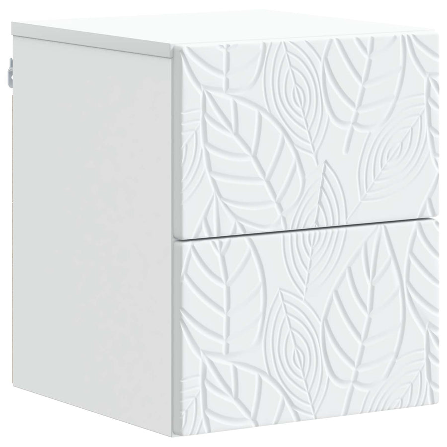 Wandbeugel Bedkast Wit 34,5 x 33 x 40 cm Bewerkt hout