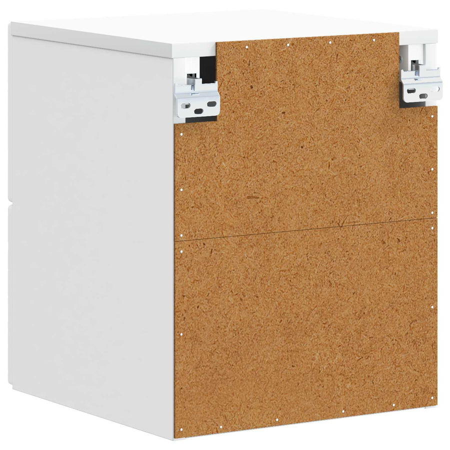Wandbeugel Bedkast Wit 34,5 x 33 x 40 cm Bewerkt hout