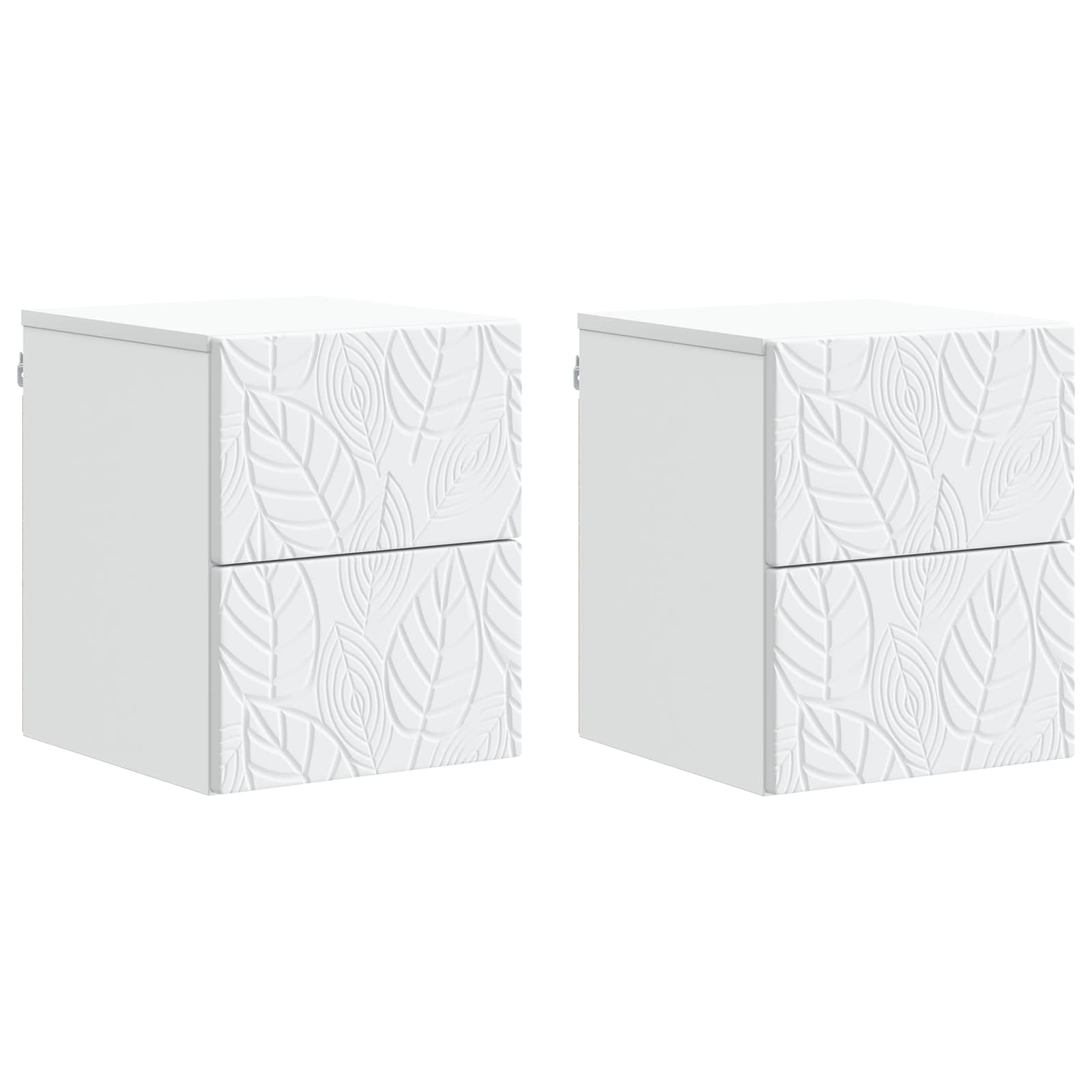 Wandbeugel Bedkast 2 pcs Wit 34,5 x 33 x 40 cm Bewerkt hout