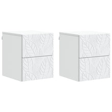 Wandbeugel Bedkast 2 pcs Wit 34,5 x 33 x 40 cm Bewerkt hout
