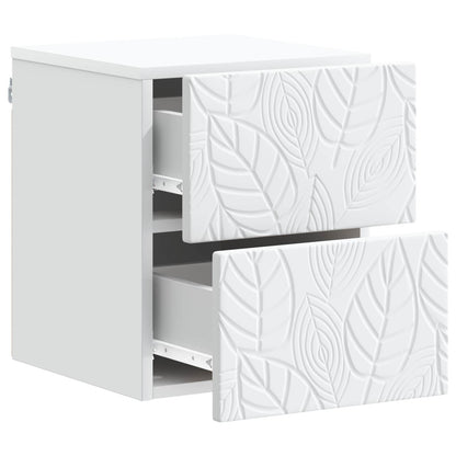 Wandbeugel Bedkast 2 pcs Wit 34,5 x 33 x 40 cm Bewerkt hout