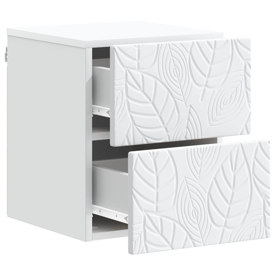 Wandbeugel Bedkast 2 pcs Wit 34,5 x 33 x 40 cm Bewerkt hout