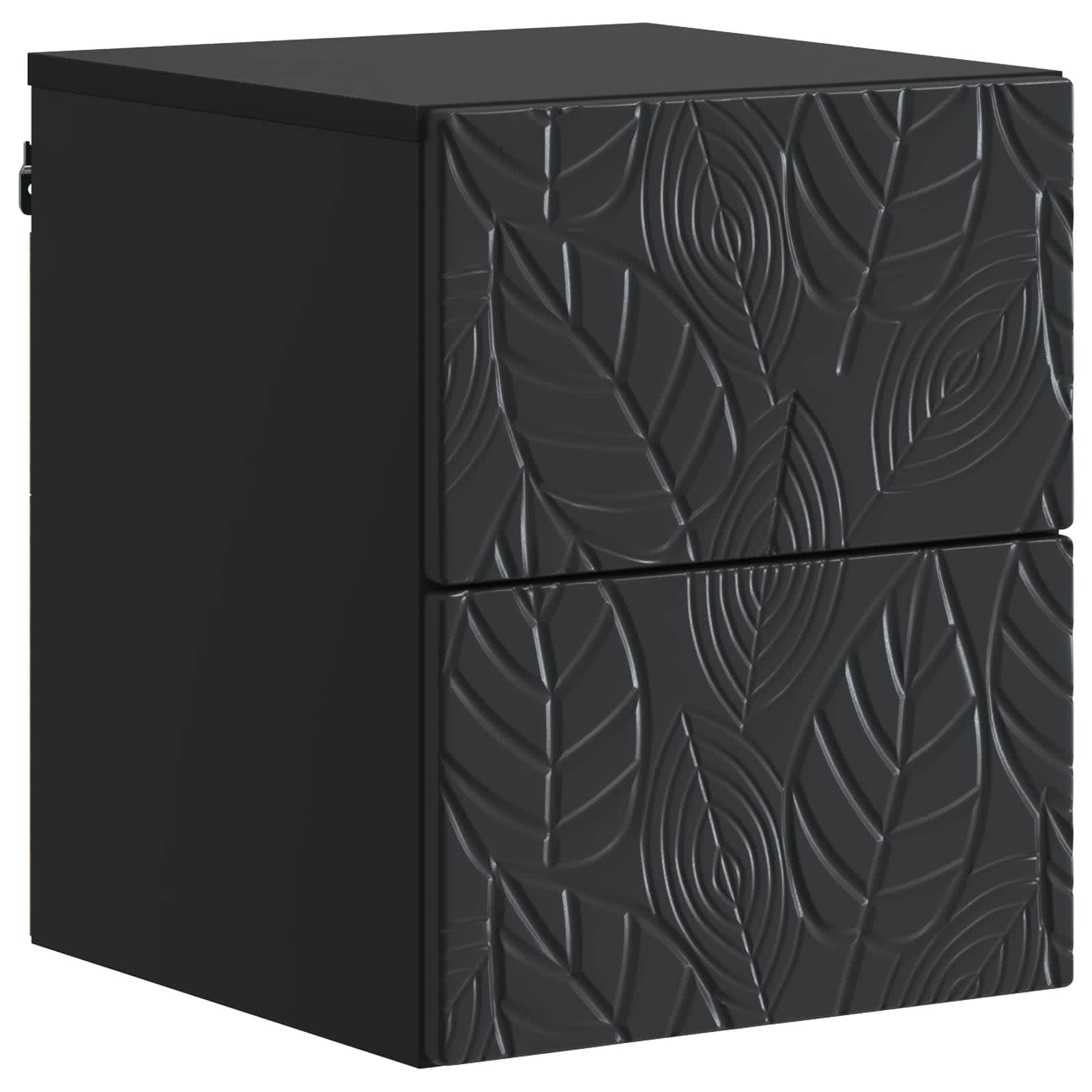 Wandbeugel Bedkast Zwart 34,5 x 33 x 40 cm Bewerkt hout
