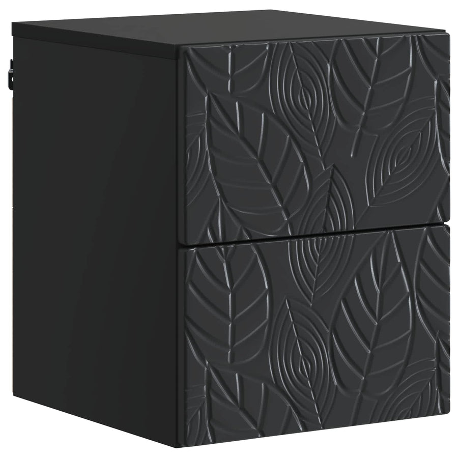 Wandbeugel Bedkast Zwart 34,5 x 33 x 40 cm Bewerkt hout