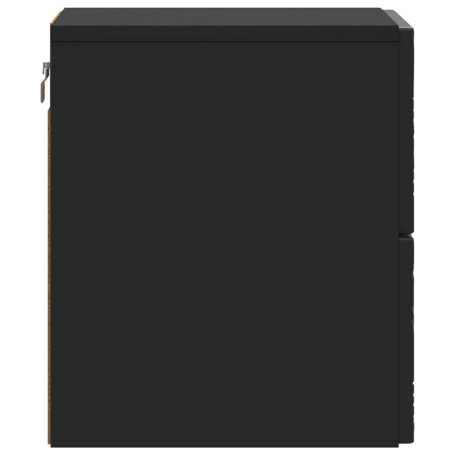 Wandbeugel Bedkast Zwart 34,5 x 33 x 40 cm Bewerkt hout