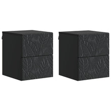 Wandbeugel Bedkast 2 pcs Zwart 34,5 x 33 x 40 cm Bewerkt hout