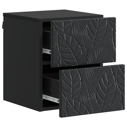 Wandbeugel Bedkast 2 pcs Zwart 34,5 x 33 x 40 cm Bewerkt hout