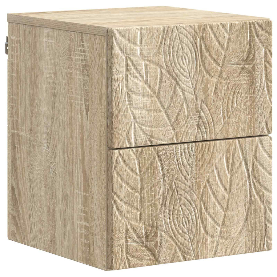 Wandbeugel Bedkast Sonoma Eiken 34,5 x 33 x 40 cm Bewerkt hout
