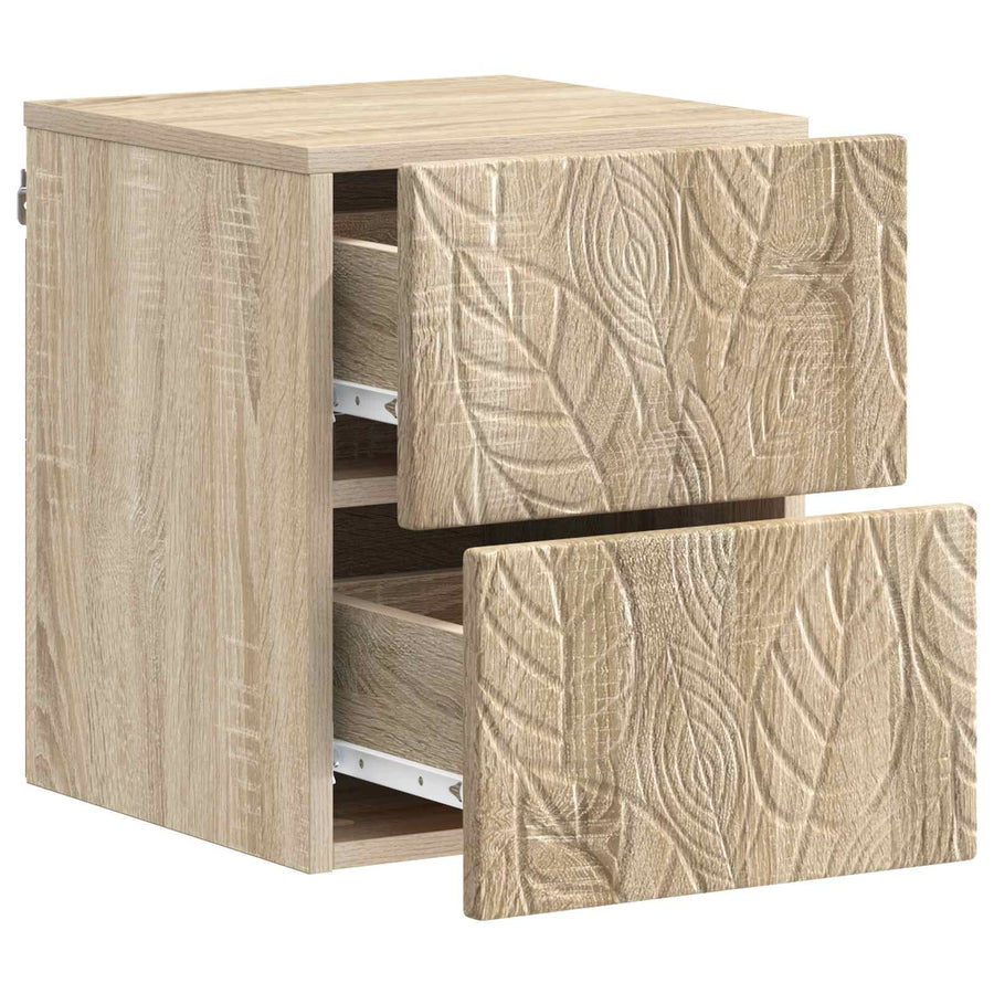 Wandbeugel Bedkast Sonoma Eiken 34,5 x 33 x 40 cm Bewerkt hout