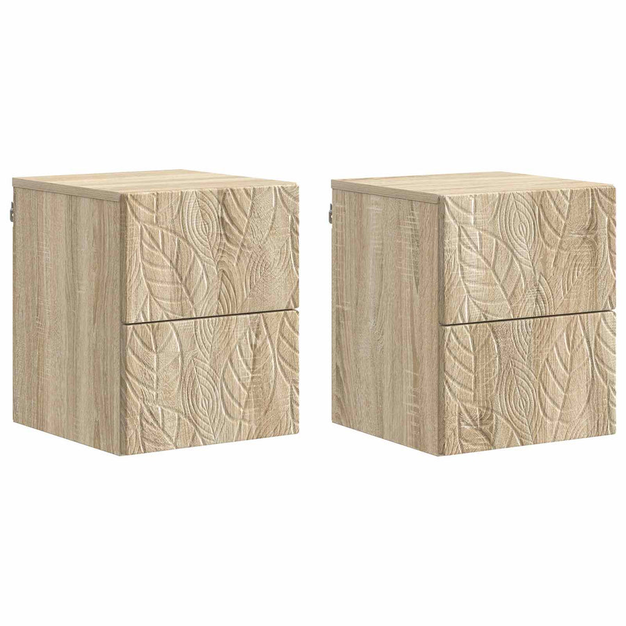 Wandbeugel Bedkast 2 pcs Sonoma Eiken 34,5 x 33 x 40 cm