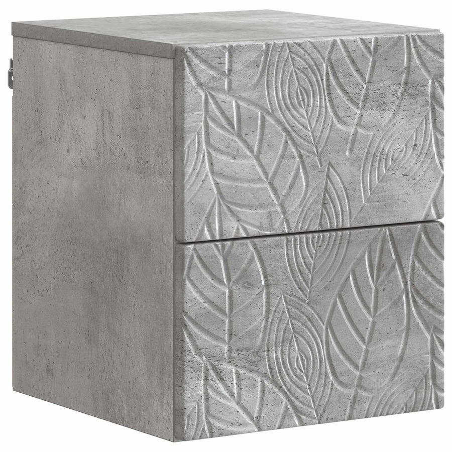 Wandbeugel Bedkast Betongrijs 34,5 x 33 x 40 cm Bewerkt hout