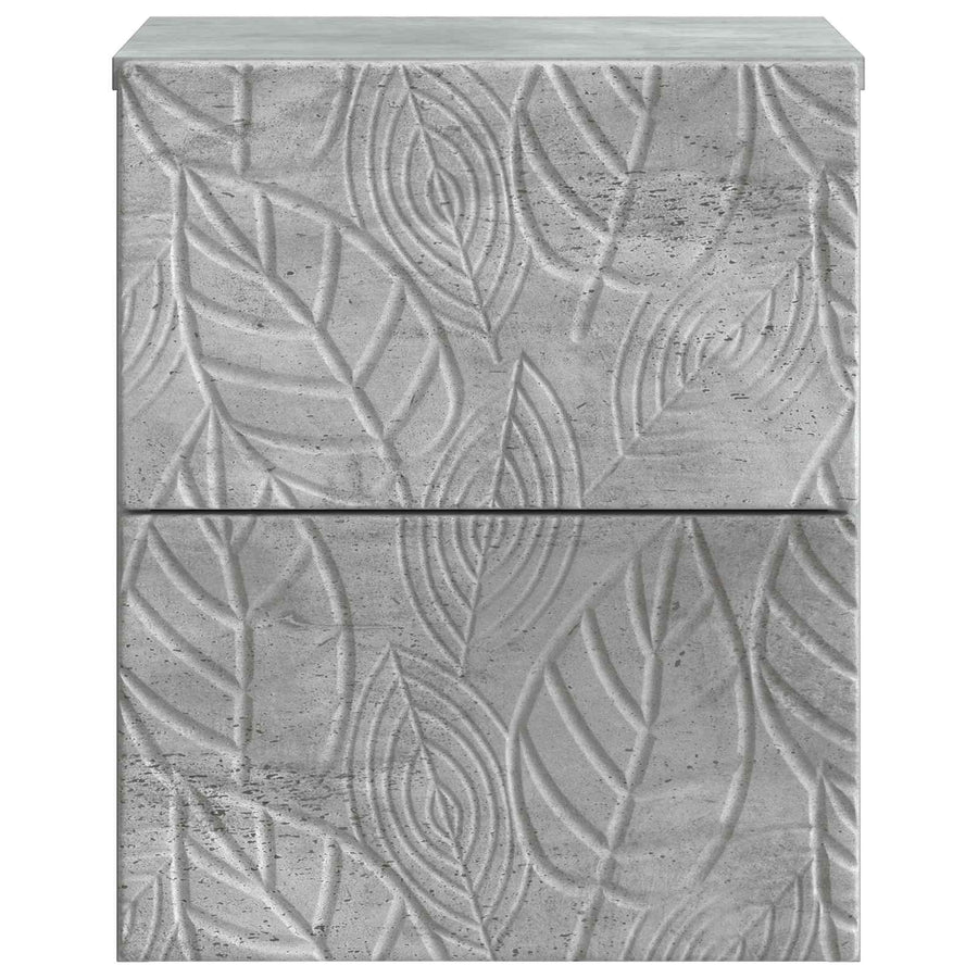 Wandbeugel Bedkast Betongrijs 34,5 x 33 x 40 cm Bewerkt hout