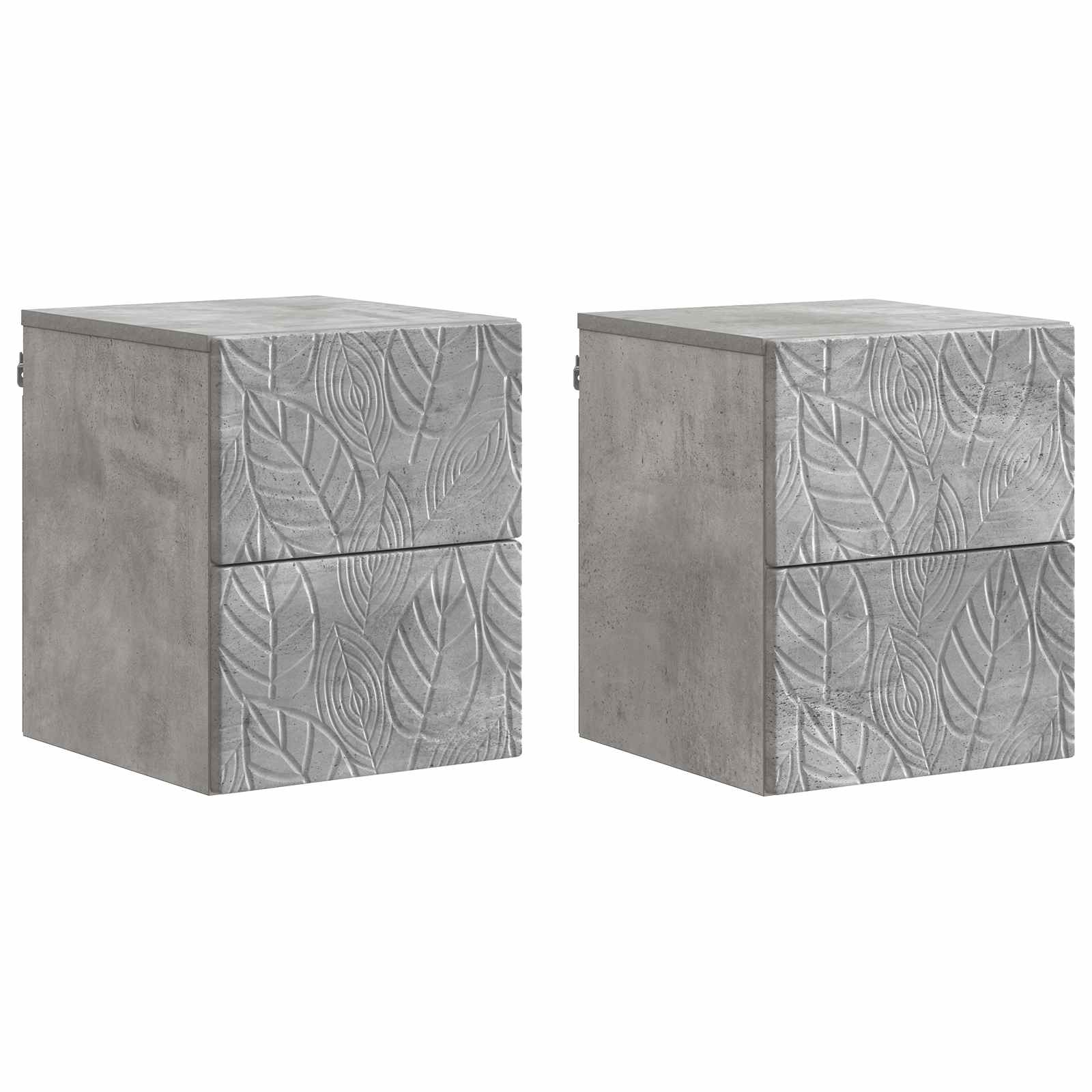 Wandbeugel Bedkast 2 pcs Betongrijs 34,5 x 33 x 40 cm