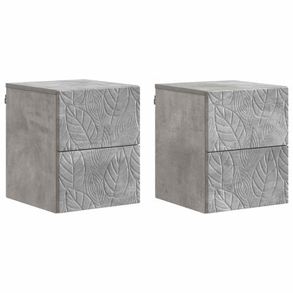 Wandbeugel Bedkast 2 pcs Betongrijs 34,5 x 33 x 40 cm