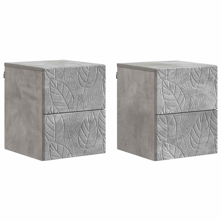 Wandbeugel Bedkast 2 pcs Betongrijs 34,5 x 33 x 40 cm
