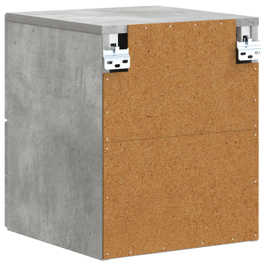 Wandbeugel Bedkast 2 pcs Betongrijs 34,5 x 33 x 40 cm