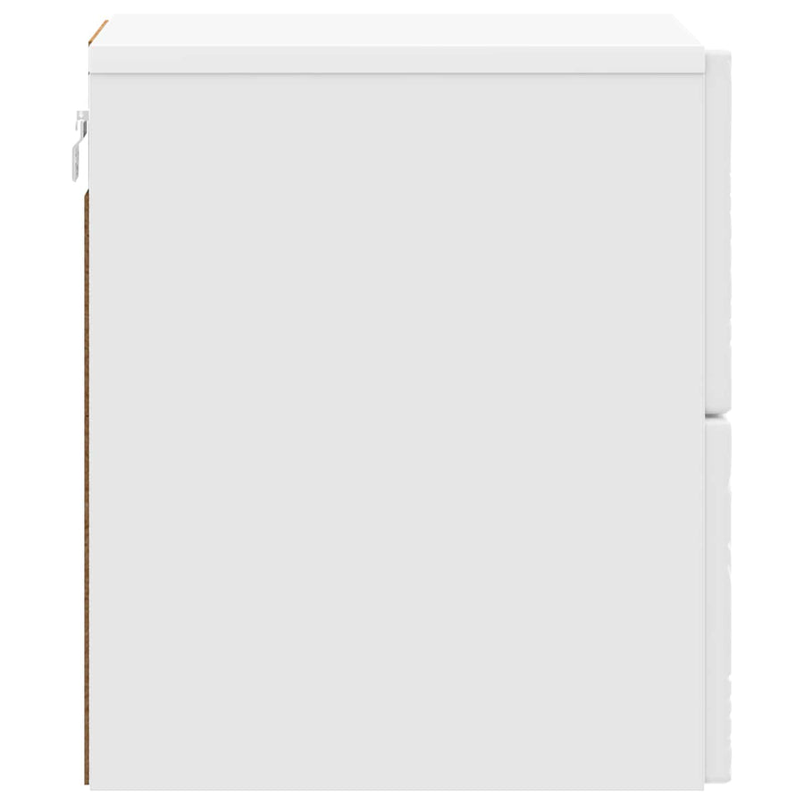 Wandbeugel Bedkast Hoogglans Wit 34,5 x 33 x 40 cm Bewerkt hout