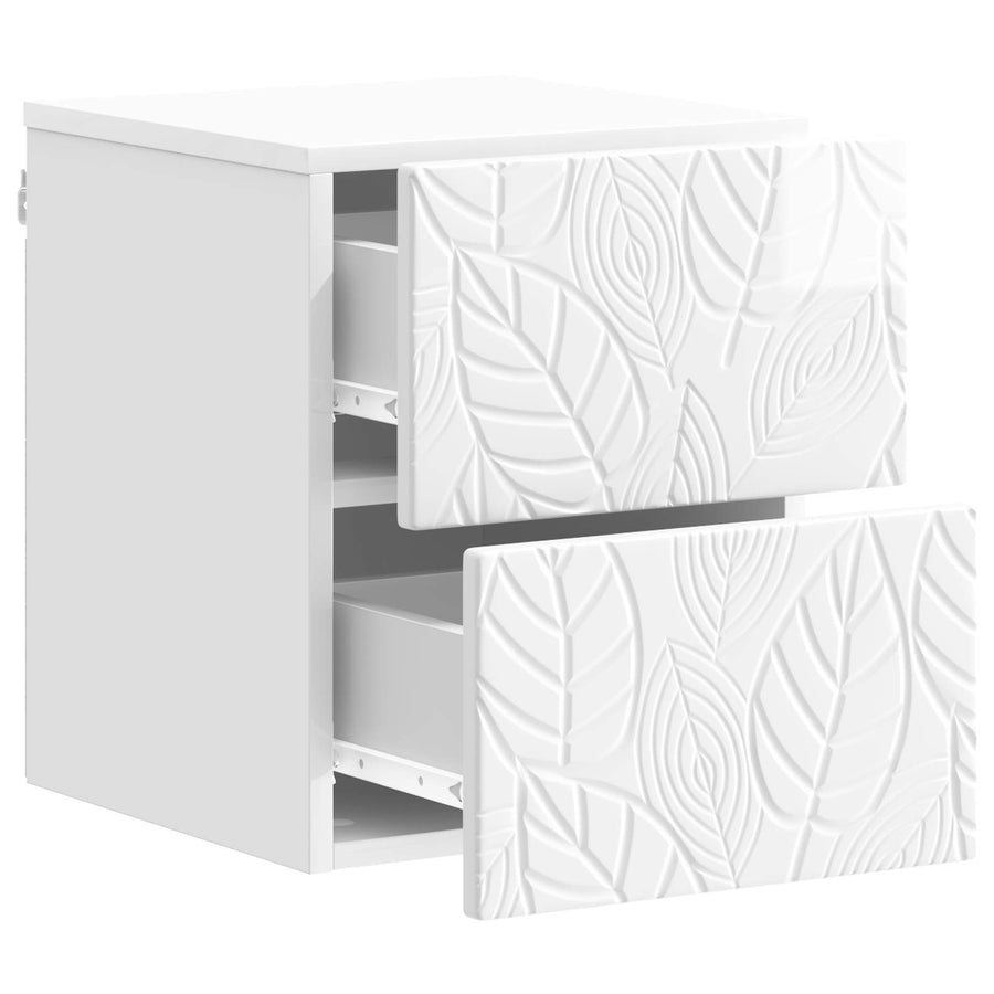 Wandbeugel Bedkast 2 pcs Hoogglans Wit 34,5 x 33 x 40 cm