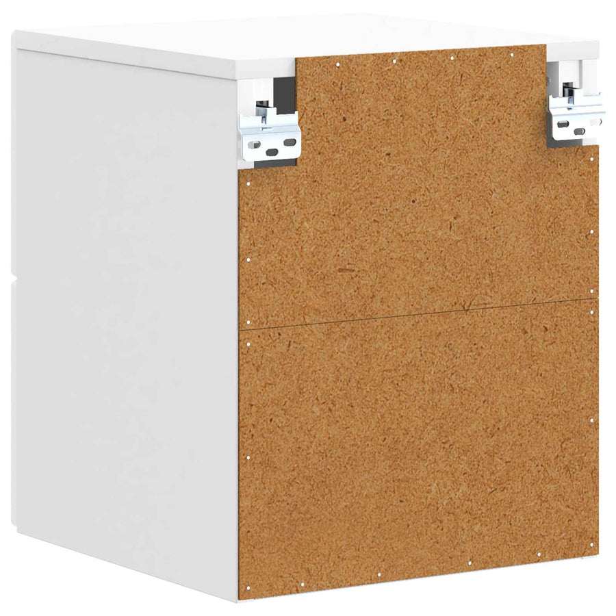 Wandbeugel Bedkast 2 pcs Hoogglans Wit 34,5 x 33 x 40 cm