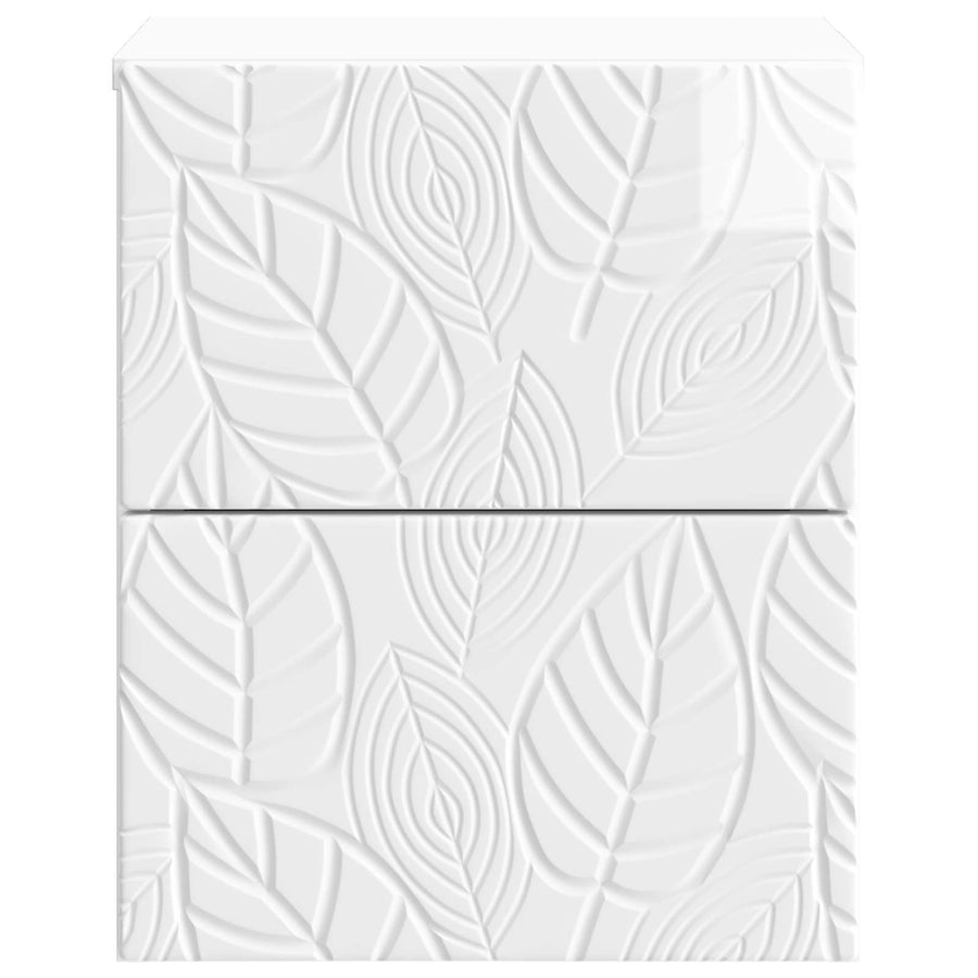 Wandbeugel Bedkast 2 pcs Hoogglans Wit 34,5 x 33 x 40 cm