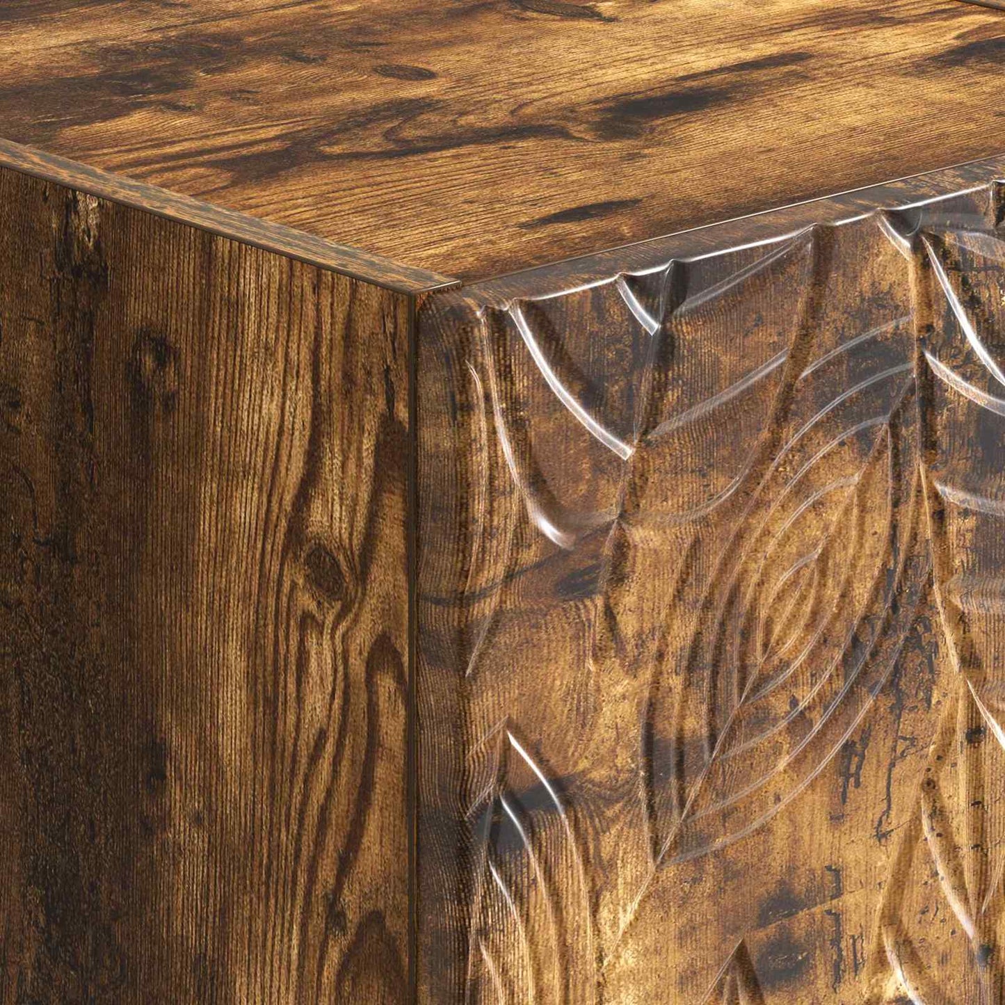 Wandbeugel Bedkast Gerookt eiken 34,5 x 33 x 40 cm Bewerkt hout