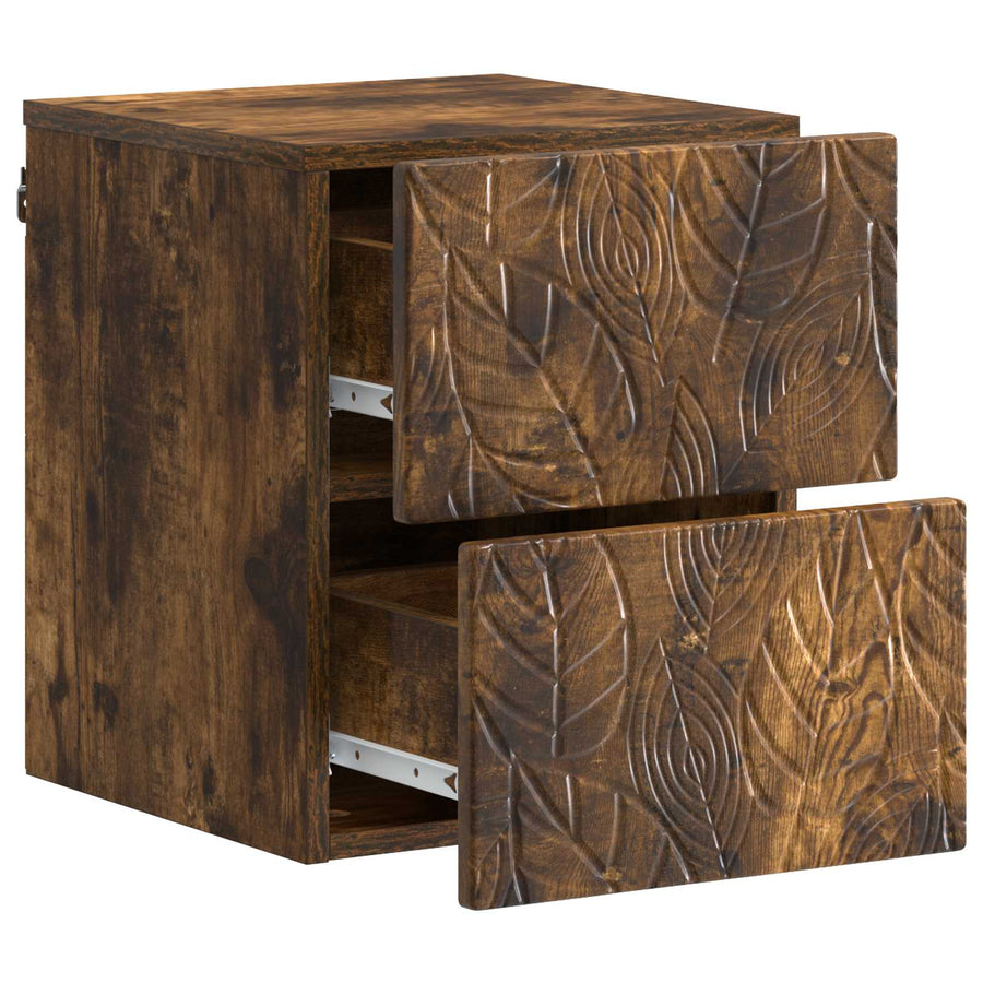 Wandbeugel Bedkast Gerookt eiken 34,5 x 33 x 40 cm Bewerkt hout