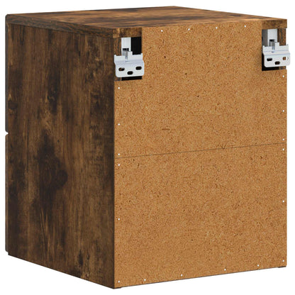 Wandbeugel Bedkast Gerookt eiken 34,5 x 33 x 40 cm Bewerkt hout