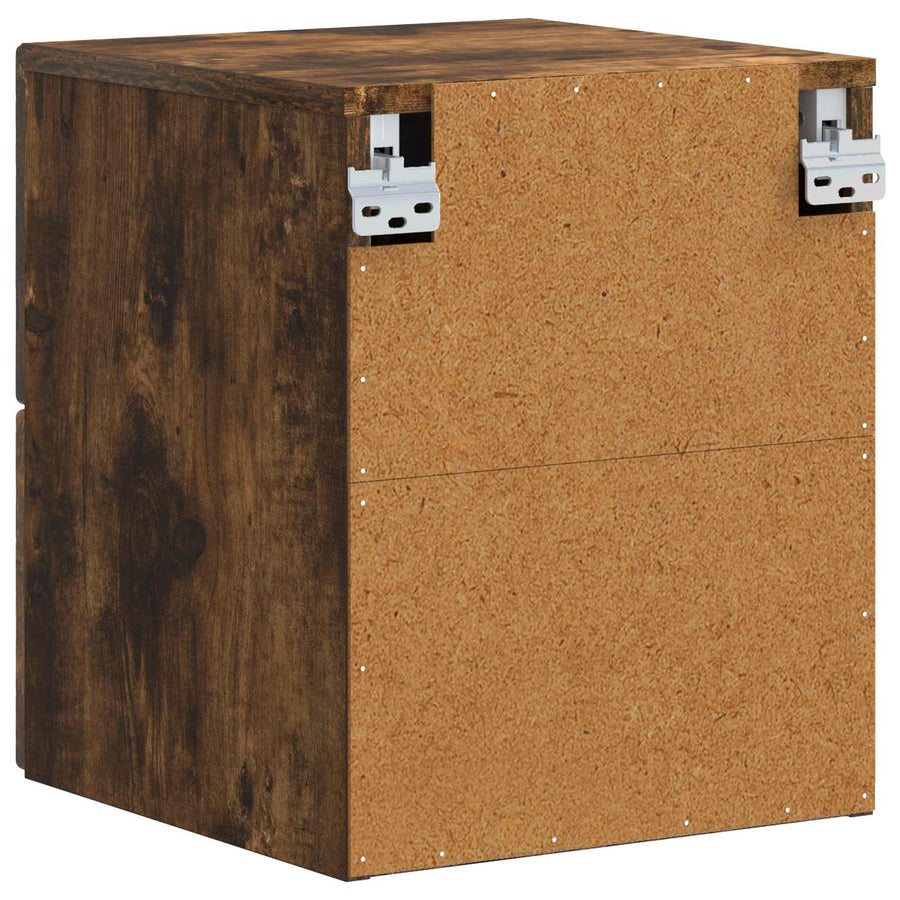 Wandbeugel Bedkast Gerookt eiken 34,5 x 33 x 40 cm Bewerkt hout