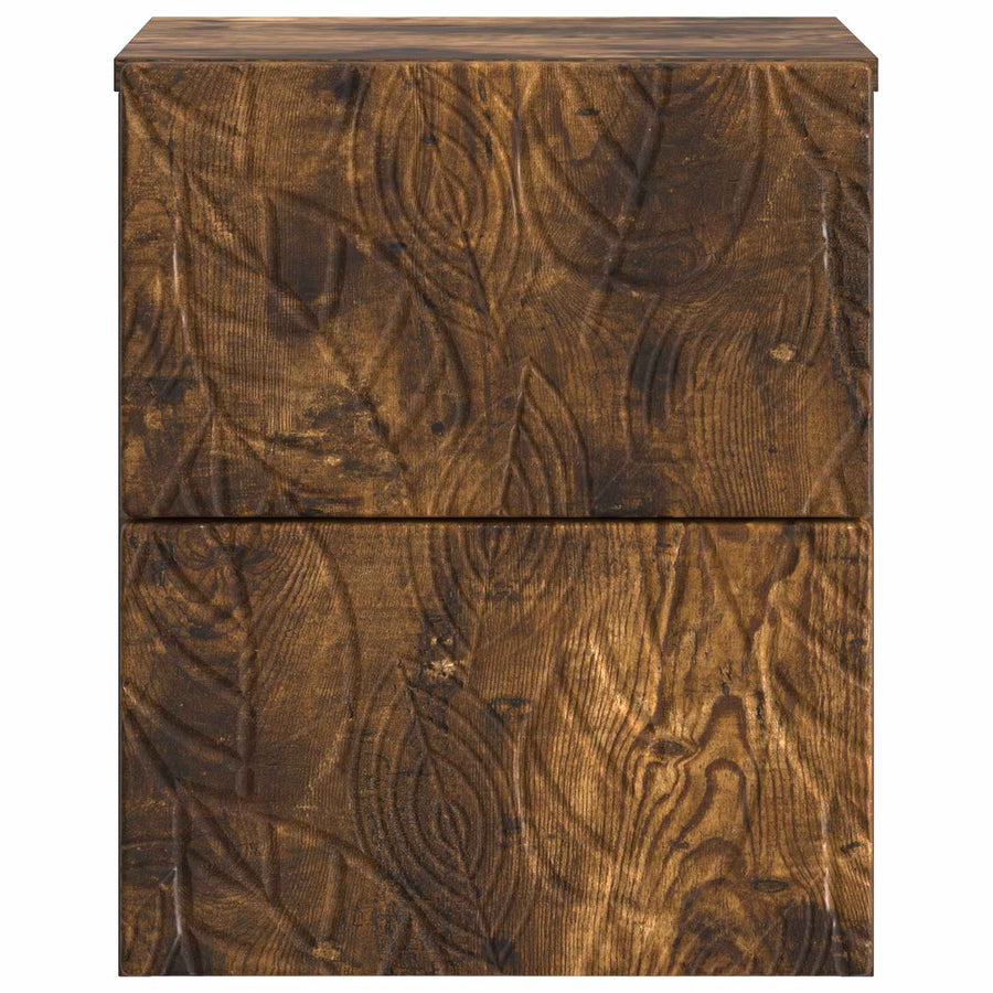 Wandbeugel Bedkast Gerookt eiken 34,5 x 33 x 40 cm Bewerkt hout