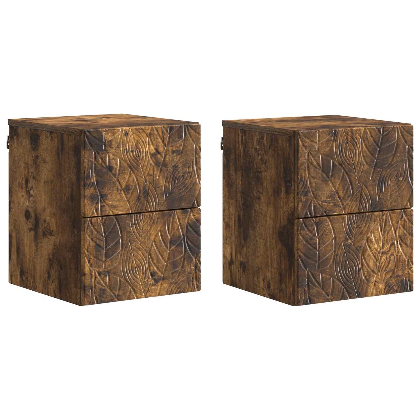Wandbeugel Bedkast 2 pcs Gerookt eiken 34,5 x 33 x 40 cm