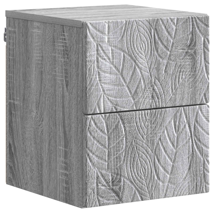 Wandbeugel Bedkast Grijs Sonoma 34,5 x 33 x 40 cm Bewerkt hout
