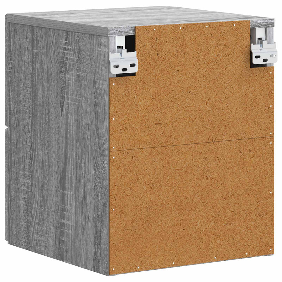 Wandbeugel Bedkast Grijs Sonoma 34,5 x 33 x 40 cm Bewerkt hout