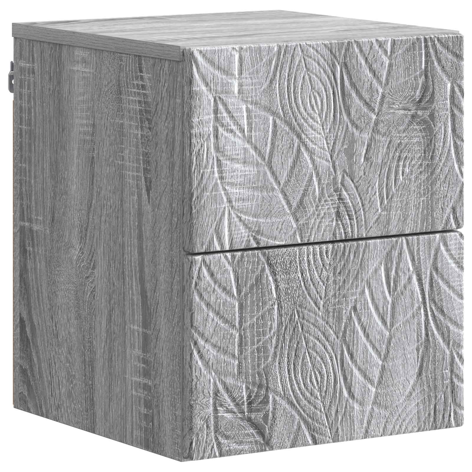 Wandbeugel Bedkast 2 pcs Grijs Sonoma 34,5 x 33 x 40 cm