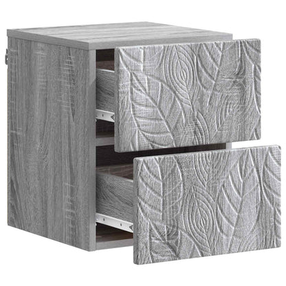 Wandbeugel Bedkast 2 pcs Grijs Sonoma 34,5 x 33 x 40 cm