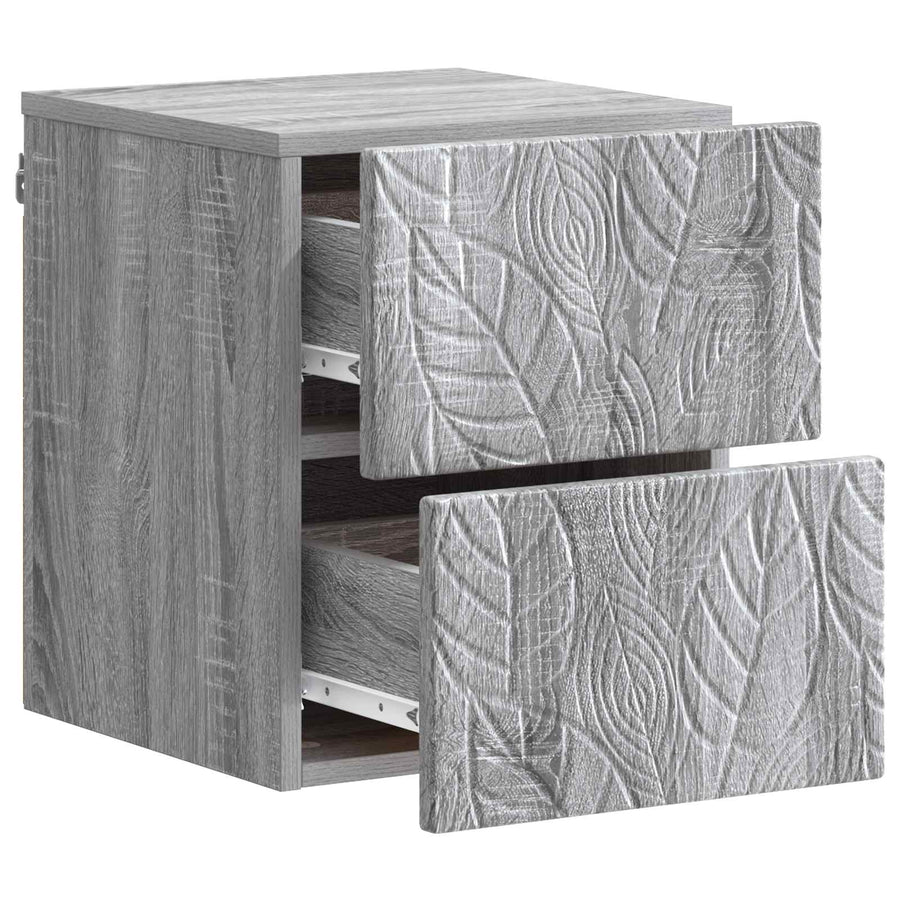 Wandbeugel Bedkast 2 pcs Grijs Sonoma 34,5 x 33 x 40 cm