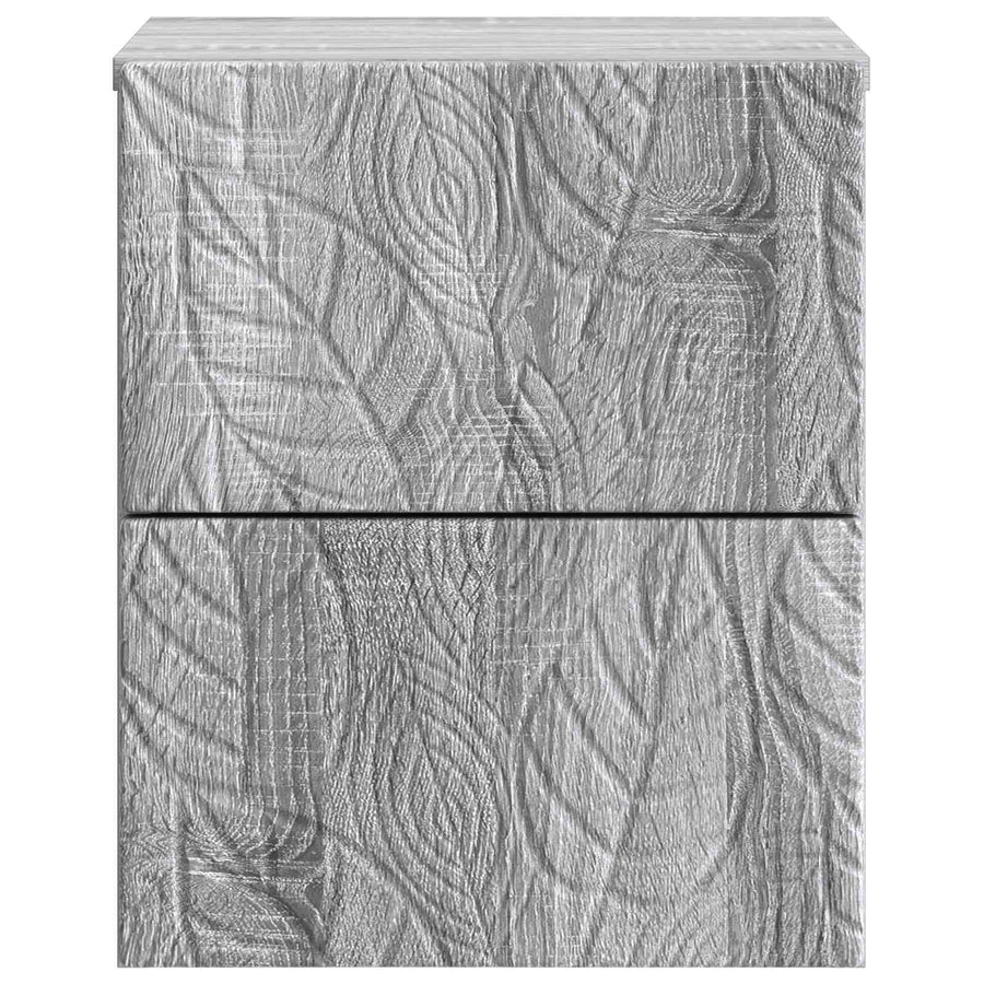 Wandbeugel Bedkast 2 pcs Grijs Sonoma 34,5 x 33 x 40 cm