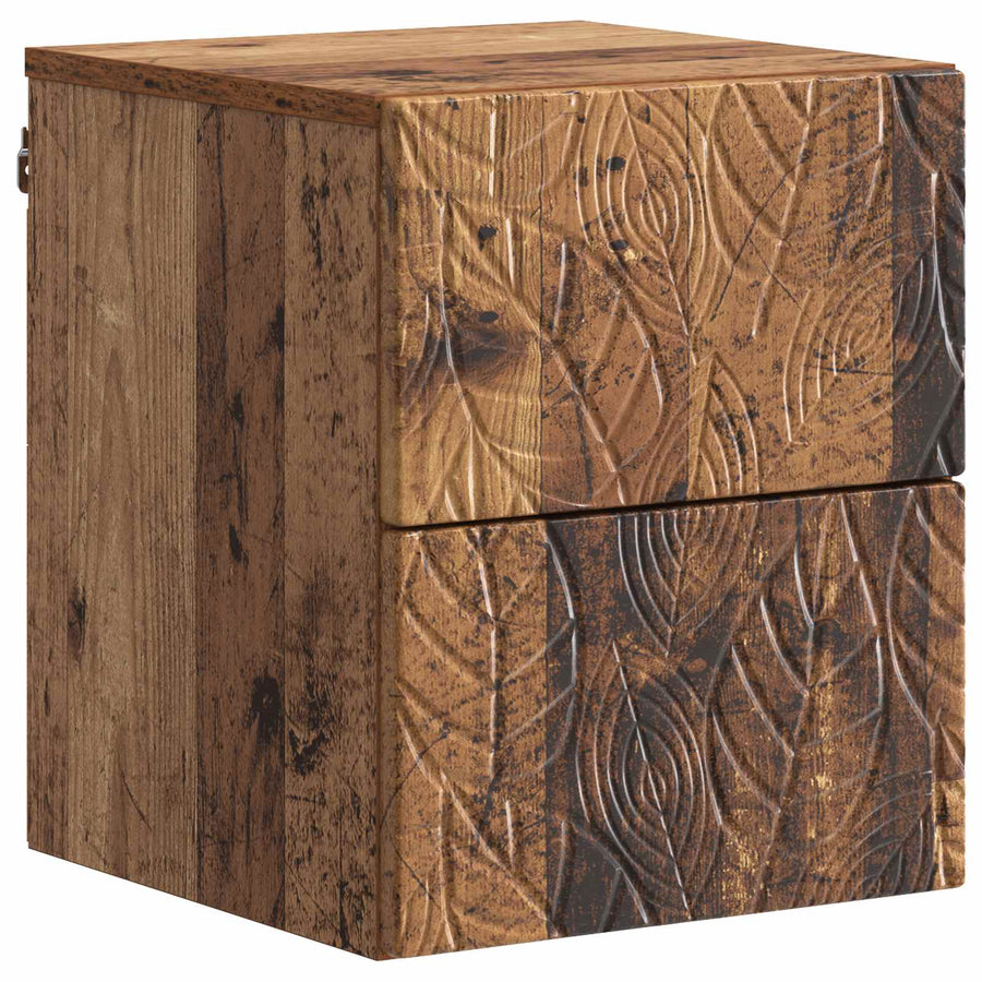 Wandbeugel Bedkast Oud hout 34,5 x 33 x 40 cm Bewerkt hout