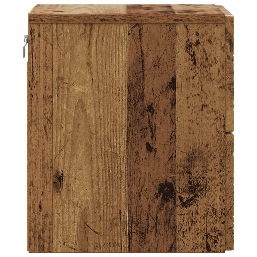 Wandbeugel Bedkast Oud hout 34,5 x 33 x 40 cm Bewerkt hout