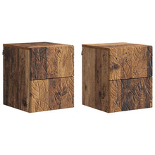 Wandbeugel Bedkast 2 pcs Oud hout 34,5 x 33 x 40 cm