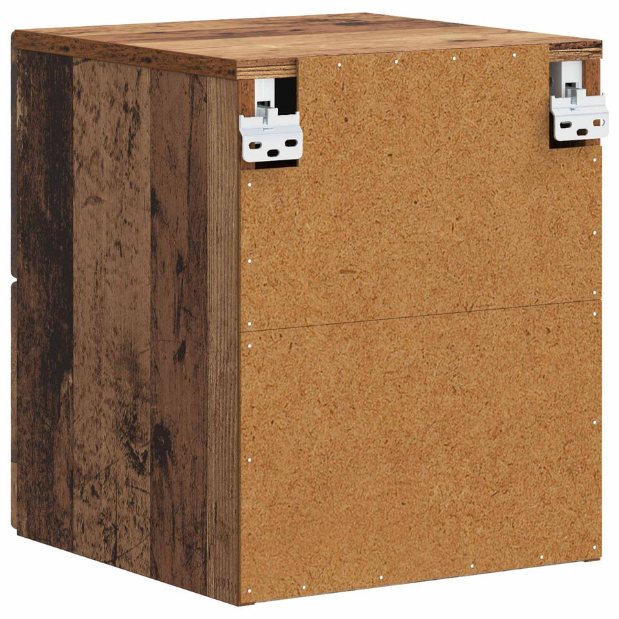 Wandbeugel Bedkast 2 pcs Oud hout 34,5 x 33 x 40 cm