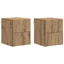 Wandbeugel Bedkast 2 pcs Artisanaal eiken 34,5 x 33 x 40 cm